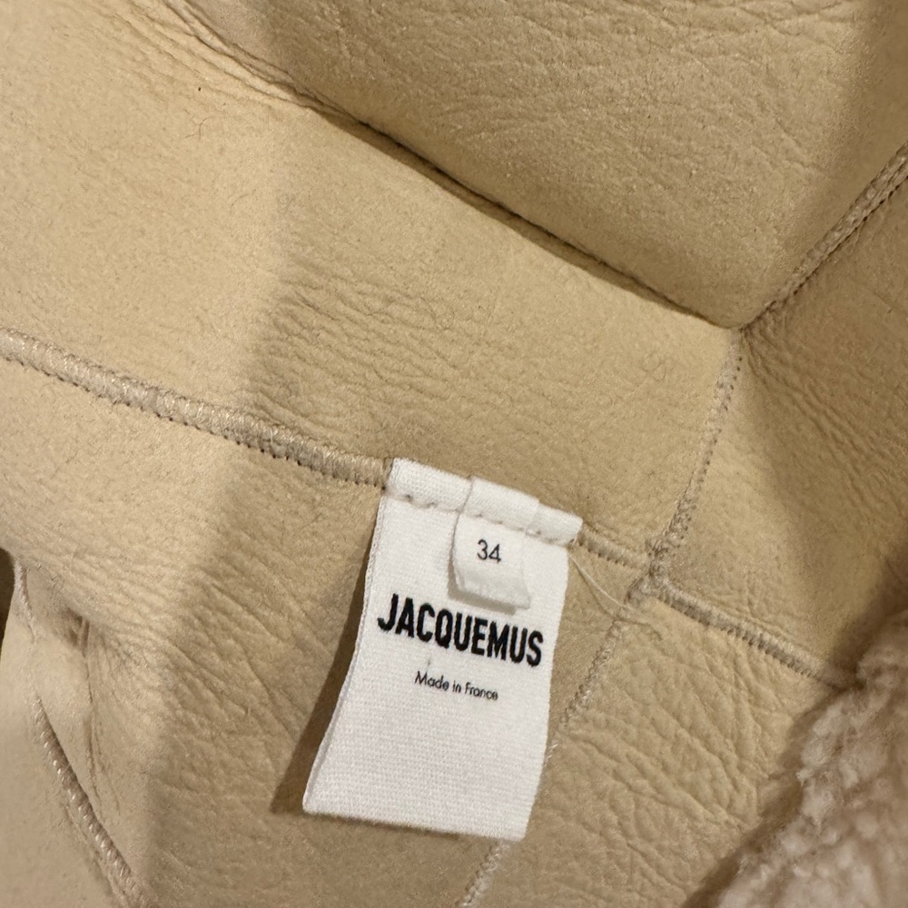 Jacquemus Off-White Le Papier 'Le Manteau Pastre' Shearling Coat XS - Picture 8 of 9
